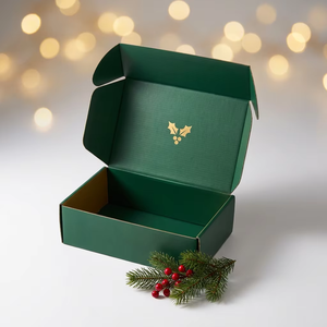 Boîte <span class=keywords><strong>d</strong></span>'expédition en carton ondulé personnalisée avec logo <span class=keywords><strong>pour</strong></span> Noël, avec dorure à chaud, <span class=keywords><strong>pour</strong></span> cadeaux de Noël, abonnements et fêtes - Product Image 2