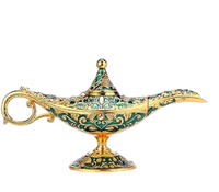Lampe en laiton Aladdin Genie Décoration de la maison et de mariage Lampe magique d'Aladdin Brûleur d'encens Artisanat en métal Ornement Décoration de la maison Lampe d'Aladdin