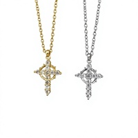 Nouveau Collier Pendentif Rotatif en Zircon Diamanté, Couronne, Croix et Prière Biblique, Tendance 2026, Luxe Léger, pour Femme