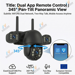 <span class=keywords><strong>Lampadaire</strong></span> solaire 2 en 1 avec capteur de mouvement et caméra, projecteur PTZ 3 objectifs 4MP avec caméra 40Ah - Product Image 4