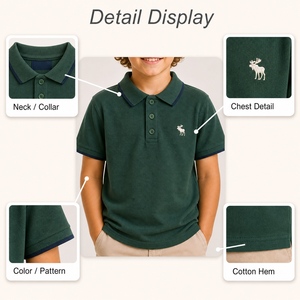 <span class=keywords><strong>Polo</strong></span> Premium para Niños, Camiseta de Algodón con Bordado para Niños, Manga Corta, Estilo Casual, de 2 a 12 Años, OEM Personalizado - Product Image 3