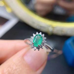 925 Sterling Silver Wedding Rings Set <span class=keywords><strong>Darry</strong></span> Plated Fine Big Últimas Flor Natural Esmeralda Oval Cut Diamante Clássico para Festa - Product Image 6