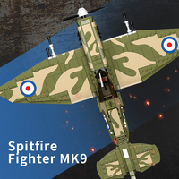 Avions de guerre Supermarine Spitfire MK9 de la Seconde Guerre mondiale, 526 pièces, modèle de jet militaire, kit de construction d'avion en plastique, blocs de construction pour enfants