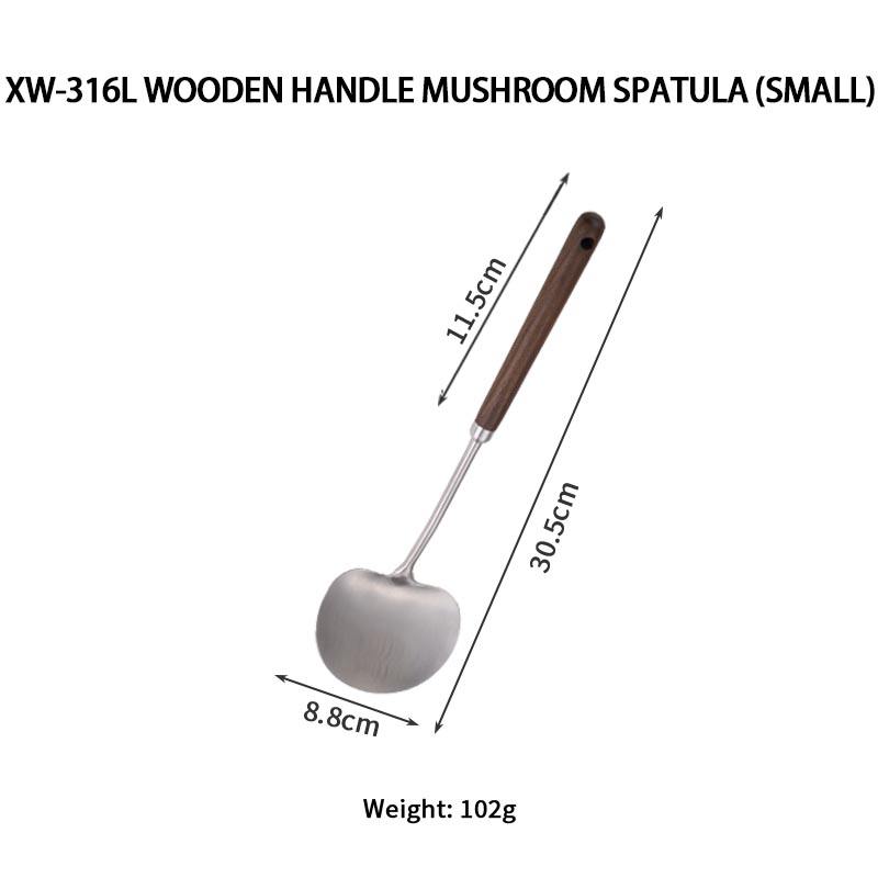 316L Wooden Handle Mushroom Spatula (Small)