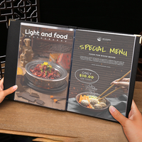 Porte-menu de restaurant en cuir PU de luxe, livre de menu à feuilles mobiles en PVC de haute qualité, grande couverture de menu simple
