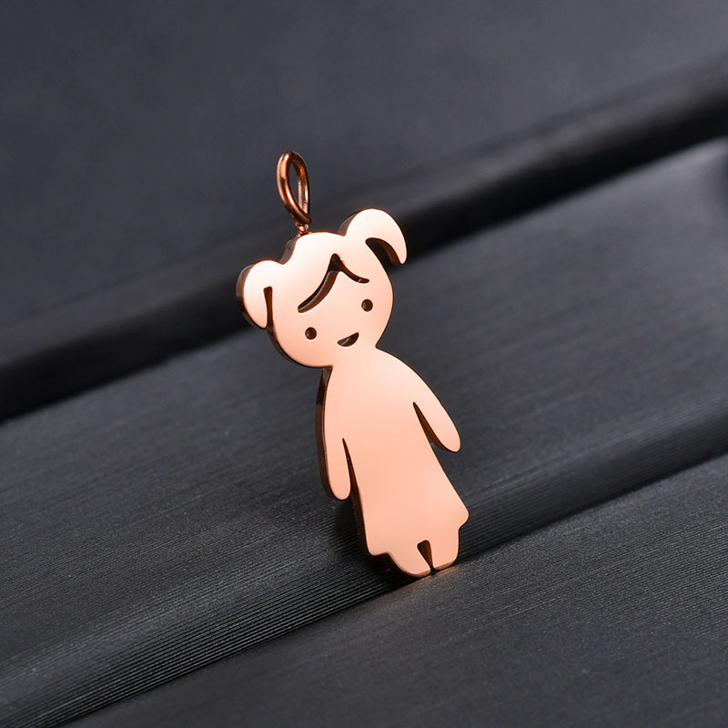 rose gold color-girl pendant