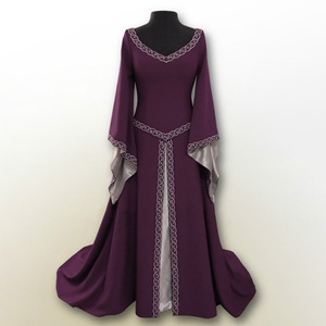 Abito da Principessa Medievale Rinascimentale 2026 per Donna - Costume per Halloween e Natale, Vestito Lungo Ricamato a Maniche Lunghe, Abito Aderente per <span class=keywords><strong>Film</strong></span> e TV - Product Image 3