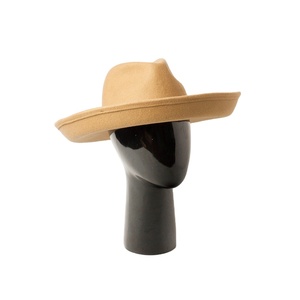 New Style Hot Sell Fashion Wide Brim Wool Felt Roll up Brim <strong>Fedora</strong> <strong>Hat</strong> up <strong>Mens</strong> Wool <strong>Hats</strong> - Product Image 2