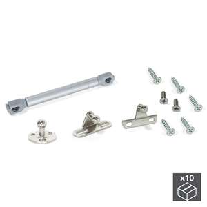 EMUCA 1274625 Flap porta pistone a Gas Set 10 pezzi con 12 Kg forza e 80 mm corsa metallizzato Grey ferramenta per mobili - Product Image 2