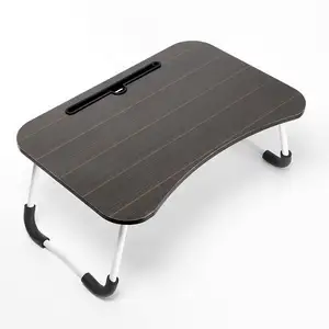 Mesa de escritorio plegable para ordenador portátil, plegable, de madera y metal