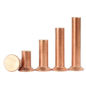 Rivets à tête fraisée en cuivre massif, tailles personnalisées M1.5 M2 M2.5 M3 M4 M5 M6 M8, matériaux acier et aluminium - Product Image 1