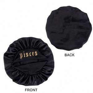 Bonnet de sommeil de taille moyenne avec logo personnalisé Bonnet de cheveux en satin imprimé à 12 signes pour unisexe - Product Image 5