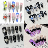 10 pièces/boîte – Ongles artificiels 3D en acrylique faits main au design unique pour Halloween – Vente en gros de faux ongles de haute qualité pour les fêtes