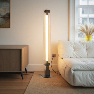 Minimalist Glass Floor <b>Lamp</b> Led Light Source Switch Control Home Use Studio <b>Study</b> Bedroom - Product Image 1