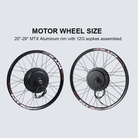 Kit de conversion de vélo de montagne à assistance électrique 48V/52V 1500W-2000W avec réglage à cinq vitesses, compatible avec les roues de 20 à 29 pouces