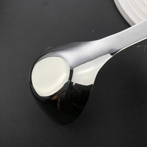 304 Stainless Steel Flat Bottom <b>Spoon</b> Thickened Deepened Glossy Household Soup <b>Serving</b> <b>Spoon</b> Durable - Product Image 1