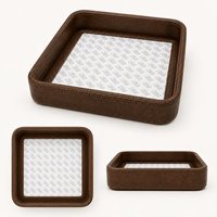Boîte à bijoux en cuir de luxe faite à la main, personnalisable, auto-adhésive, pour broderie au point de croix, auto-finissable, étui organisateur DIY, mini portable