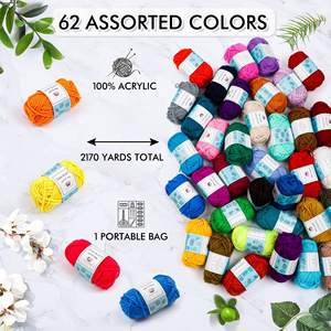 Perlengkapan Pemula Sempurna 62 Gulungan Benang Akrilik 2170 Yard Termasuk 2 Jarum Rajut 2 Jarum Tenun 10 Penanda Jahitan - Product Image 4