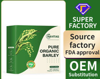 Poudre d'herbe d'orge pure biologique Navitas, riche en fibres, détoxifiante, complément alimentaire, boisson verte quotidienne, boîte de 15 – Vente chaude ODM OEM
