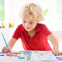 Livre de coloriage pour enfants à spirales avec couverture souple Keybaby, 5 motifs d'animaux colorés, simples et amusants pour la relaxation