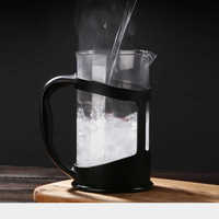 Cafetière en acier inoxydable 304 Filtre en verre borosilicaté Presse française Bouilloire Thé Brassage Feuille de thé Brasseur Café américain