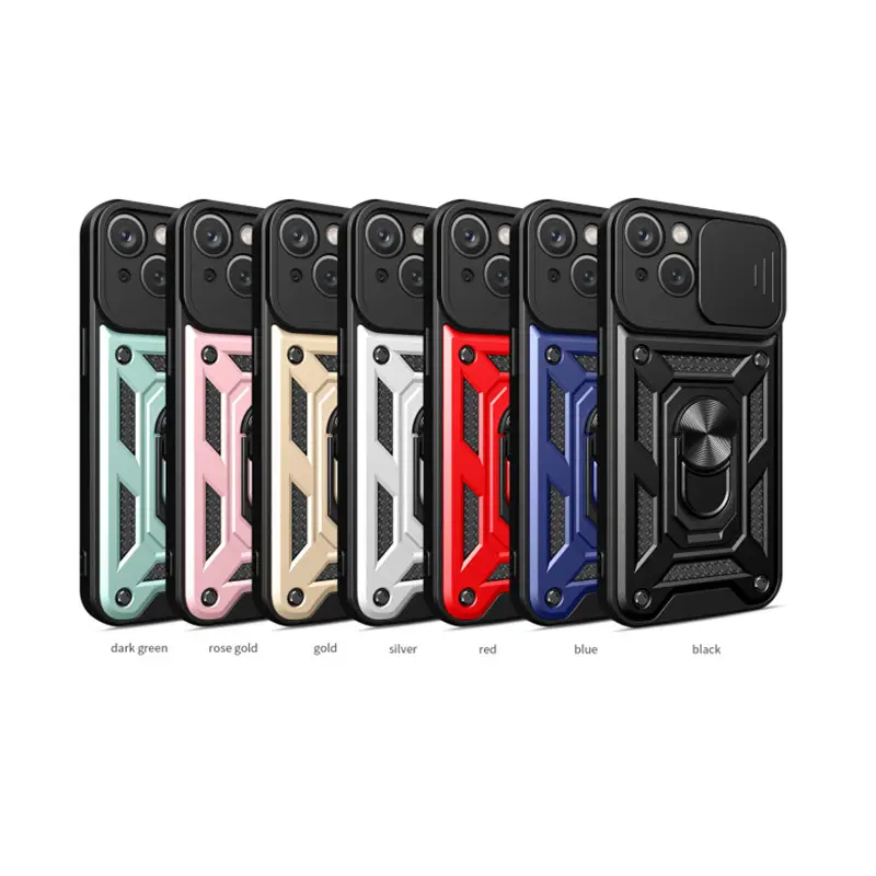 New arrival Military Grade Armor Lens Protection phone case with stand for iphone 14 13 12 Pro Max cover