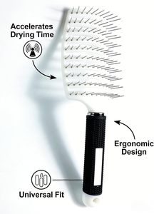 Cepillo Desenredante para Cabello Húmedo y Seco, Diseño Hueco, Plástico, Peine para Peinar, Cepillo Ventilado Curvo Personalizado - Product Image 5