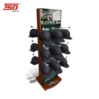 Support d'affichage de produits de casquettes de baseball en métal suspendu pour magasin de vente au détail personnalisé, stand d'exposition commercial