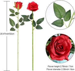 Rose Artificiali Rosse in Seta all'Ingrosso per Decorazioni Matrimoniali, San Valentino e Feste, Decorazioni Floreali Artificiali - Product Image 3