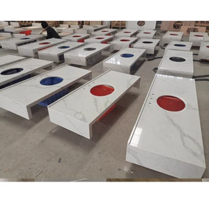 מלאכותי קוורץ טרומי ליטוש סופר לבן קוורץ אבן השיש משטח האי מטבח calacatta קוורץ השיש - Product Image 5