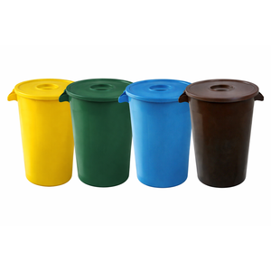 Cubo industrial de 100 litros con tapa. Azul. - Product Image 4