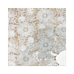 Tissu en organza brodé floral 3D stéréo, dentelle soluble dans l'eau, largeur 120 cm, tissu brodé pour robe de mariée - Product Image 6