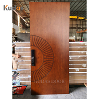 Porte d'entrée de villa de luxe en bois massif sculpté sur mesure, porte extérieure principale en bois gravé d'art moderne pour villa et maison