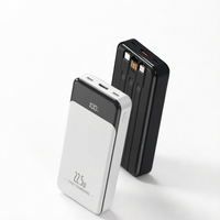 Nouvelle conception d'écran numérique avec câble intégré, station de charge portable rapide USB Type-C, écran LED, batterie externe 20000 mAh