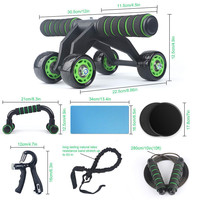 YETFUL Ensemble de roues AB 10 pièces, 1 ensemble d'équipement de fitness et de sport à domicile pour la force de préhension, avec support pour pompes et corde à sauter