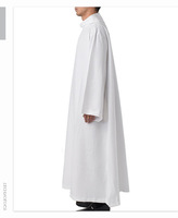Soutane Robe de Clergé Arabe Chrétien Catholique pour Prêtre du Moyen-Orient, Été Automne, Polyester, à Capuche, Longueur Cheville, Vente en Gros