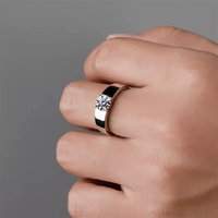 Bagues en diamant Moissanite en argent sterling 925 de haute qualité Bague en moissanite colorée en argent sterling 925 personnalisée pour hommes
