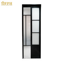 Porte coulissante battante PT moderne 2026, gain de place, avec cadre en aluminium, porte coulissante en verre insonorisée pour cuisine, salle de bain, hôtel
