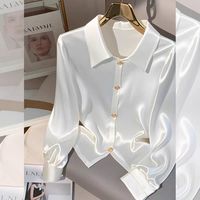 Camisa de Manga Larga de Lujo Ligero para Mujer con Top Elegante y a la Moda