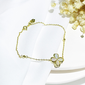 Pulsera de trébol de amor chapado en oro para mujer, conjunto de joyería fina de Plata de Ley 925, exquisita pulsera artesanal, collar, novedad - Product Image 4