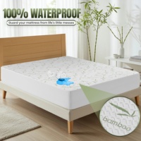 Housse de matelas en viscose de bambou OEM personnalisée, imperméable, avec poches extensibles