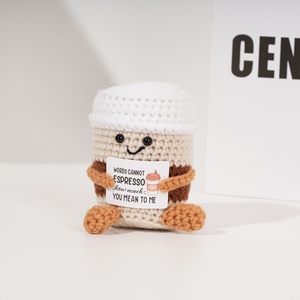 Handmade Crochet May & Dệt Đồ Chơi Đáng Yêu Dệt Kim Búp Bê Cà Phê/Ấm Trà/Bia Cốc Chủ Đề Vui Báo Giá Dễ Thương Uống Trang Trí Nội Thất Quà Tặng - Product Image 4