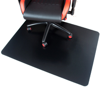 Tapis noir de chaise Tapis personnalisé antidérapant en plastique non toxique Tapis de chaise de bureau noir pour tapis en bois dur et carrelage