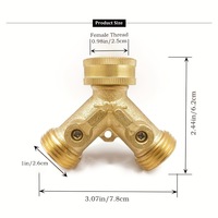 Distributeur de tuyau d'arrosage en laiton, raccord en Y avec joints en caoutchouc, connexion filetée pour tuyau d'arrosage