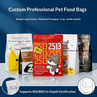 Sacs d'emballage alimentaire pour animaux de compagnie personnalisés OEM en gros, pochettes verticales avec fermeture éclair refermable, sacs à friandises pour chiens et chats en aluminium de qualité alimentaire