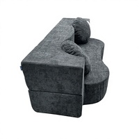Ensemble de canapés pliables minimalistes italiens, tissu tissé amovible et lavable, pieds en acier inoxydable, pour hôtels et petits espaces commerciaux