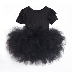 Estate calda del manicotto del bicchierino del filato nero <span class=keywords><strong>vestiti</strong></span> dei bambini <span class=keywords><strong>vestiti</strong></span> delle ragazze - Product Image 1