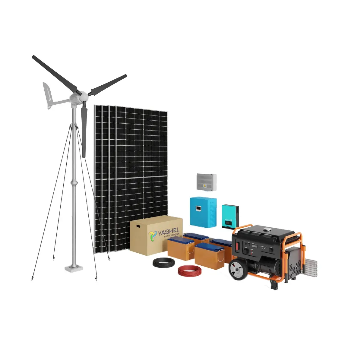 Гибридная дизель-солнечная электростанция YASHEL Hybrid FS 150 Автономная Солнечная система с резервным питанием для хранения энергии