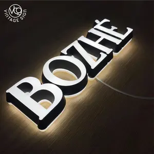 Company Image Wall Logo Background Wall Led Custom Sign Mini Luminous Word Custom Acrylic Engraving Acrylic Signboard Led Letter