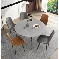 Bens — parure de table simple en marbre, ensemble de 6 places, avec jambes noires, table à manger, style marbre, pour café, 2021